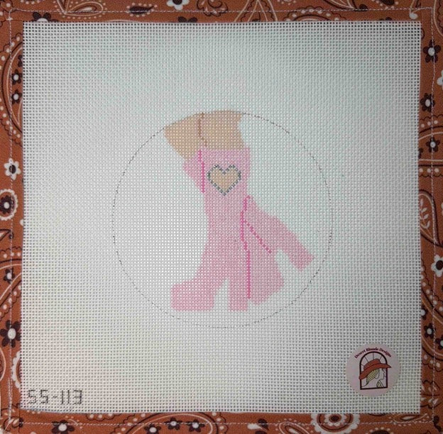 Heart Cut-Out Boots: Pink w/ Silver